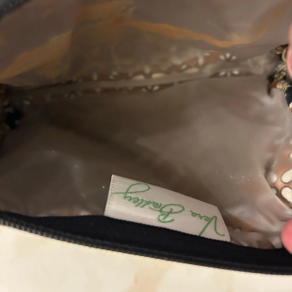 Vera Bradley Black and Tan Paisley Cosmetic Bag